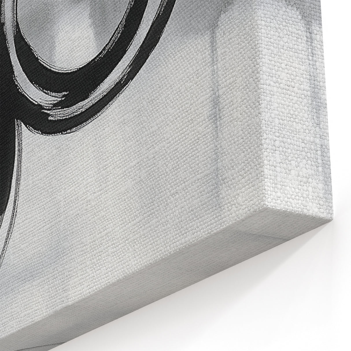 Minimalist Abstract Wall Art – Black and Gray Circular Brush Design