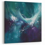 Contemporary Fluid Art – Teal and Violet Swirl with Abstract Energy
