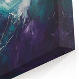 Contemporary Fluid Art – Teal and Violet Swirl with Abstract Energy