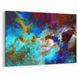 High Contrast Abstract Painting in Blue and Plum – Modern Wall Art