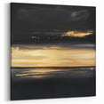 Modern Abstract Wall Art – Black and Gold Horizon Minimalist Canvas