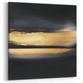 Minimalist Abstract Wall Art – Gold Horizon on Bold Black Canvas