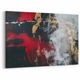Textured Red and Gold Drama – Bold Abstract Wall Art Print
