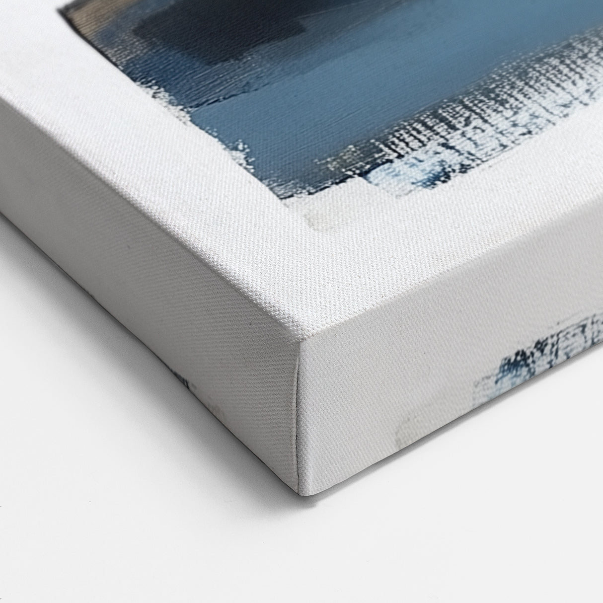 Modern Abstract Wall Art – Navy, Gold & Gray Horizontal Brushstrokes