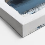 Modern Abstract Wall Art – Navy, Gold & Gray Horizontal Brushstrokes