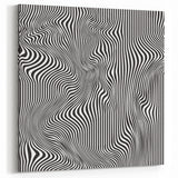 Wavy Monochrome Illusion – Geometric Abstract Art Prints