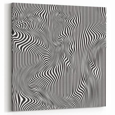 Wavy Monochrome Illusion – Geometric Abstract Art Prints