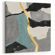 Elegant Gold Divide – Contemporary Abstract Art Piece in Teal & Gray