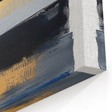 Modern Abstract Wall Art – Bold Stripes in Gold and Blue