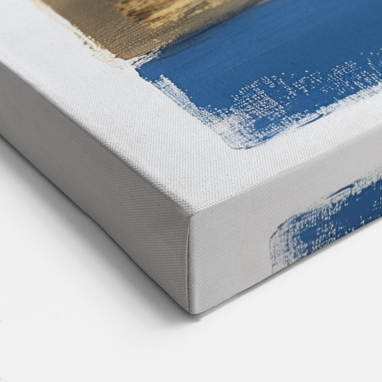 Modern Abstract Wall Art – Bold Stripes in Gold and Blue