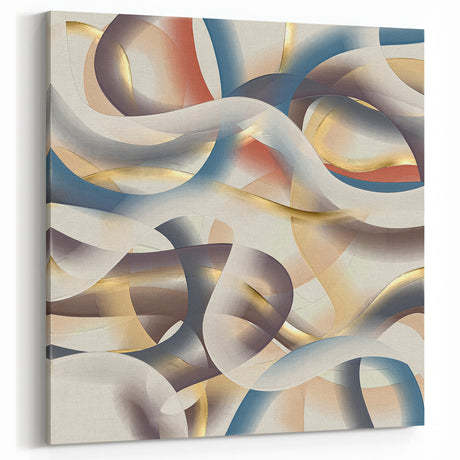 Ribbon Flow Elegance – Modern Abstract Canvas Prints for Interiors