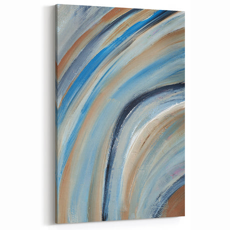Sweeping Motion Blues – Modern Abstract Canvas Prints in Earth Tones