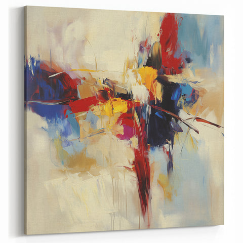 Abstract Art Prints – Bold Red, Blue, and Yellow Expression