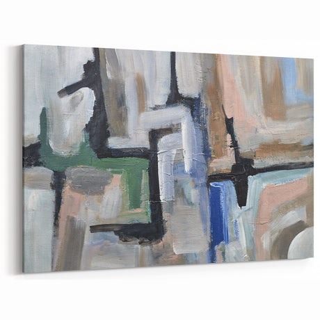 Urban Geometry Flow – Contemporary Abstract Art Pieces in Cool Tones