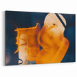 High Contrast Abstract Paintings – Golden Glow on Deep Blue