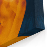 High Contrast Abstract Paintings – Golden Glow on Deep Blue