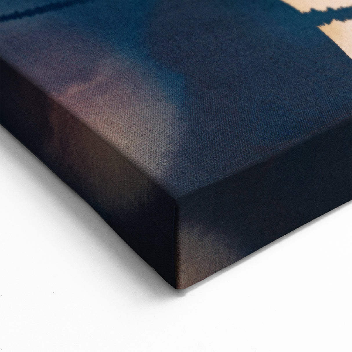 High Contrast Abstract Paintings – Golden Glow on Deep Blue