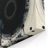 Geometric Abstract Wall Decor – Black Ink Planetary Motion Art