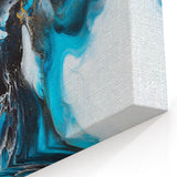 Fluid Abstract Art Collection – Teal, Gold, and Aqua Swirl Motion