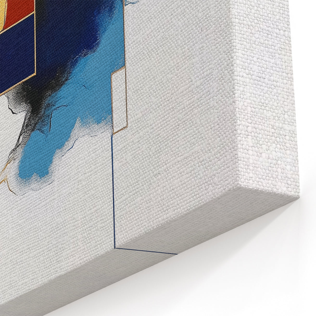 Modern Abstract Wall Art – Gold, Navy, and Light Blue Geometry