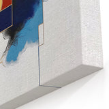 Modern Abstract Wall Art – Gold, Navy, and Light Blue Geometry