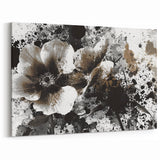 Earthen Harmony Abstracts - Neutral Abstract Prints with Floral Style
