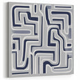 Modern Abstract Wall Art – Navy and White Labyrinth Lines