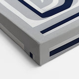 Modern Abstract Wall Art – Navy and White Labyrinth Lines