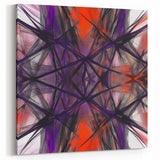 Large Abstract Wall Art – Energetic Red and Purple Motion Lines
