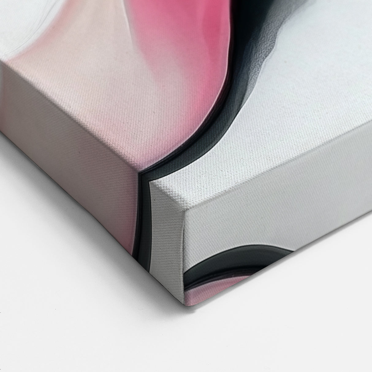 Minimalist Abstract Wall Art – Blush and Black Fluid Waves