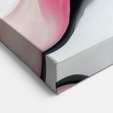 Minimalist Abstract Wall Art – Blush and Black Fluid Waves