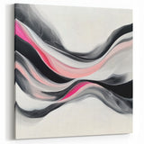 Abstract Art Prints – Fuchsia and Blush Fluid Wave Movement