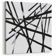 Geometric Abstract Wall Decor – Black & White Line Collision