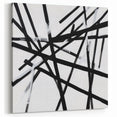 Geometric Abstract Wall Decor – Black & White Line Collision