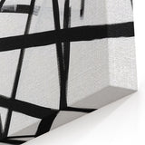 Geometric Abstract Wall Decor – Black & White Line Collision