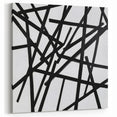 Contemporary Abstract Canvas – Bold Black Stroke Composition