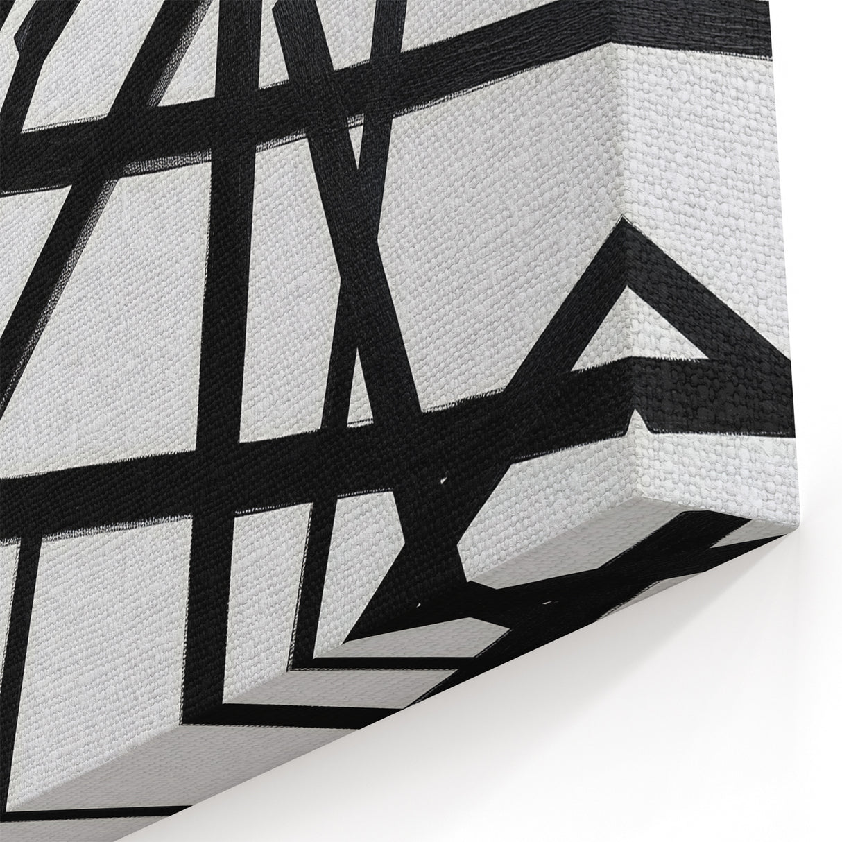 Contemporary Abstract Canvas – Bold Black Stroke Composition