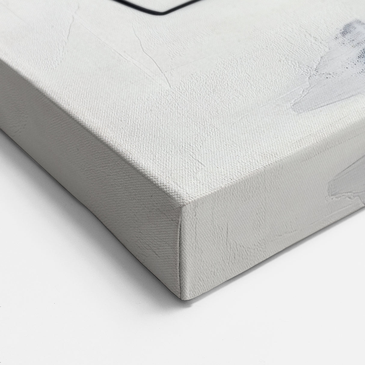 Abstract Fluid Canvas Art – Royal Blue & Black Line Composition