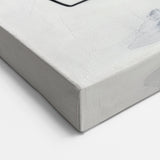 Abstract Fluid Canvas Art – Royal Blue & Black Line Composition