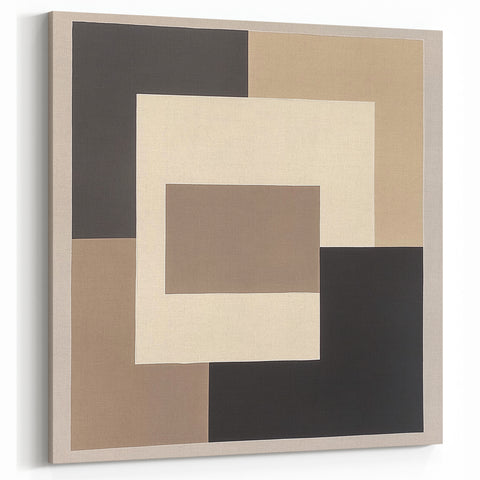 Modern Abstract Wall Art – Neutral Geometric Square Design