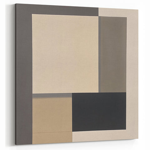 Contemporary Abstract Canvas – Neutral Block Geometry Design