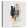 Abstract Geometric Framed Art – Minimalist Wall Art in Black & Gold