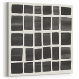 Modern Abstract Wall Art – Black Grid of Textured Minimal Squares
