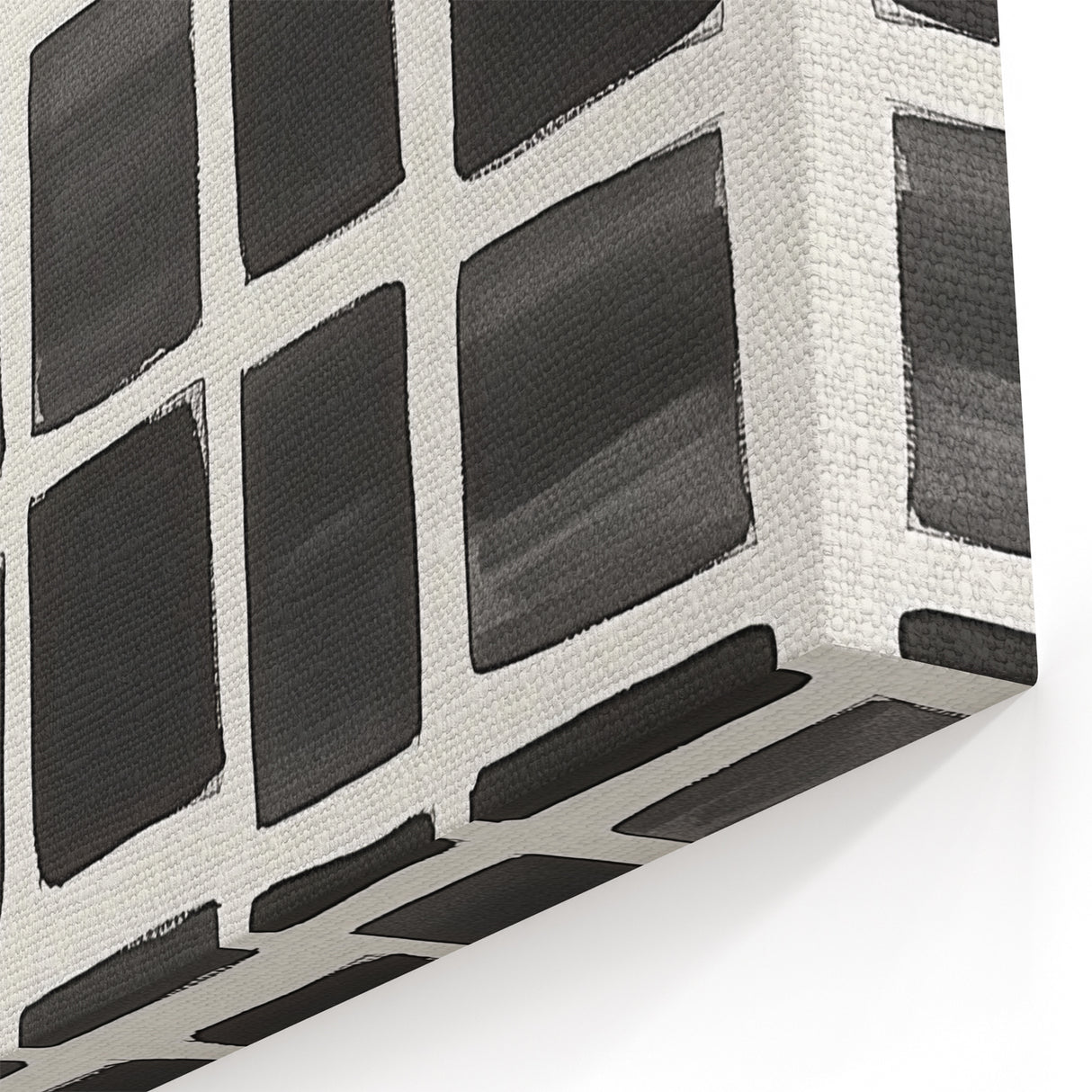 Modern Abstract Wall Art – Black Grid of Textured Minimal Squares