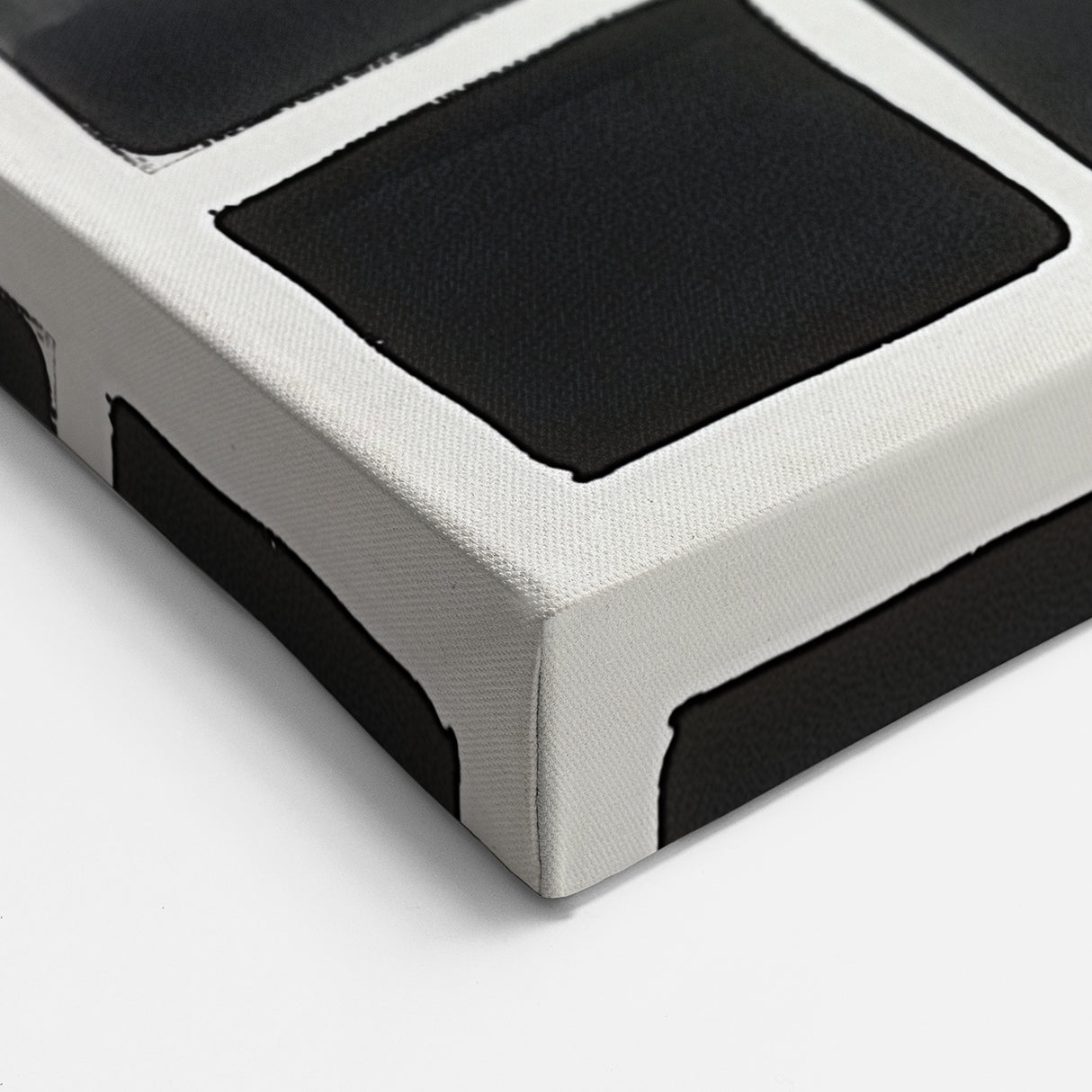 Modern Abstract Wall Art – Black Grid of Textured Minimal Squares