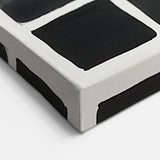Modern Abstract Wall Art – Black Grid of Textured Minimal Squares