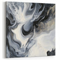 Fluid Abstract Wall Art – Black, White & Gold Marble Movement