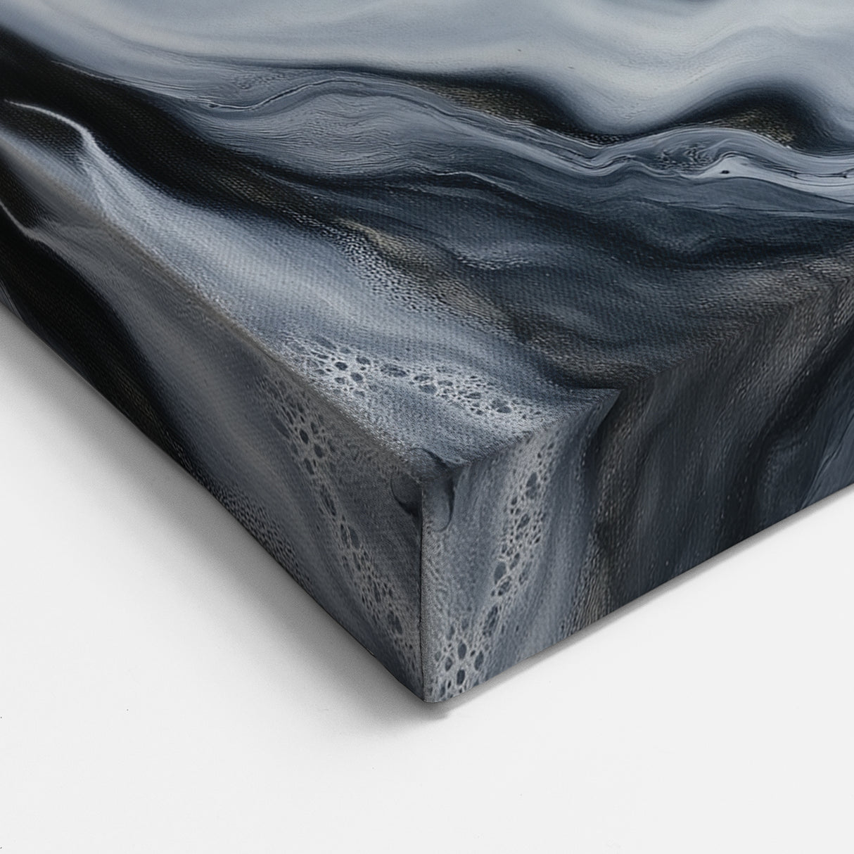 Fluid Abstract Wall Art – Black, White & Gold Marble Movement