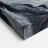 Fluid Abstract Wall Art – Black, White & Gold Marble Movement