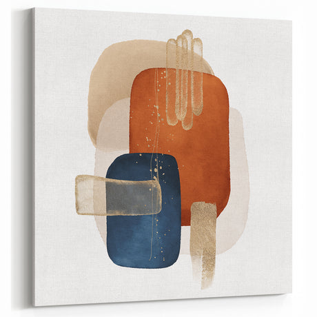 Abstract Geometric Framed Art – Minimalist Wall Art in Earth Tones